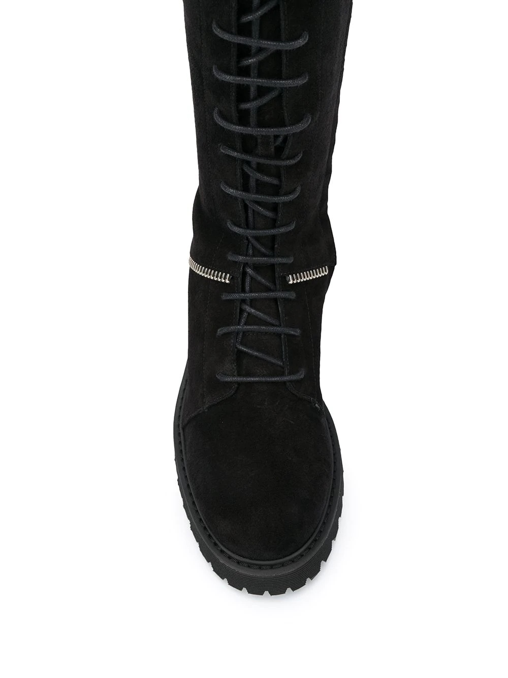 lace-up knee length boots - 4