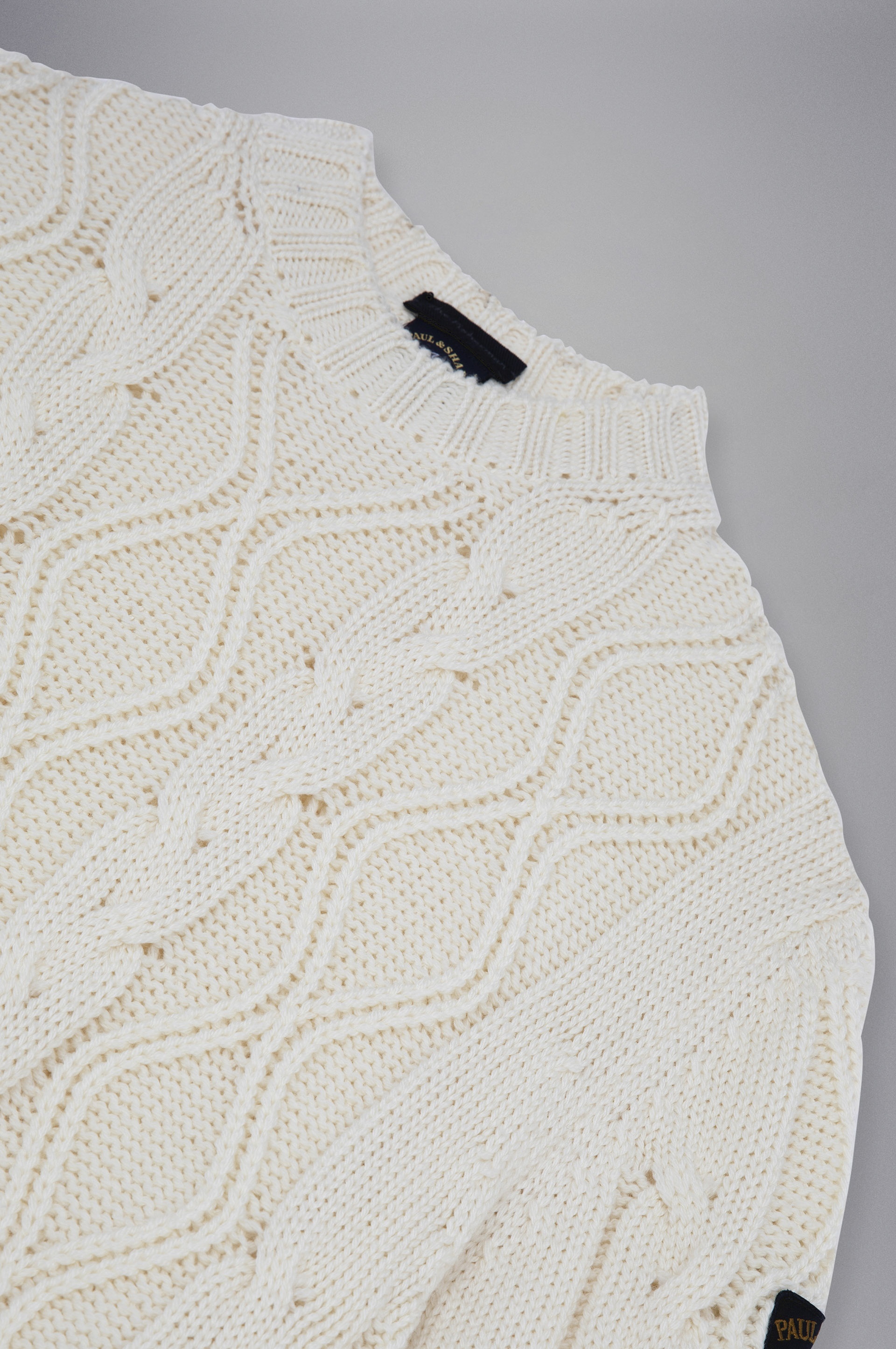 WOOL CABLE KNIT SWEATER - 5