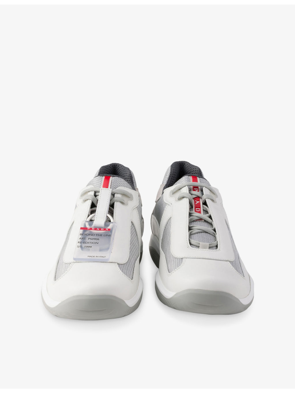 America's Cup ring-embellished leather and mesh low-top trainers - 6