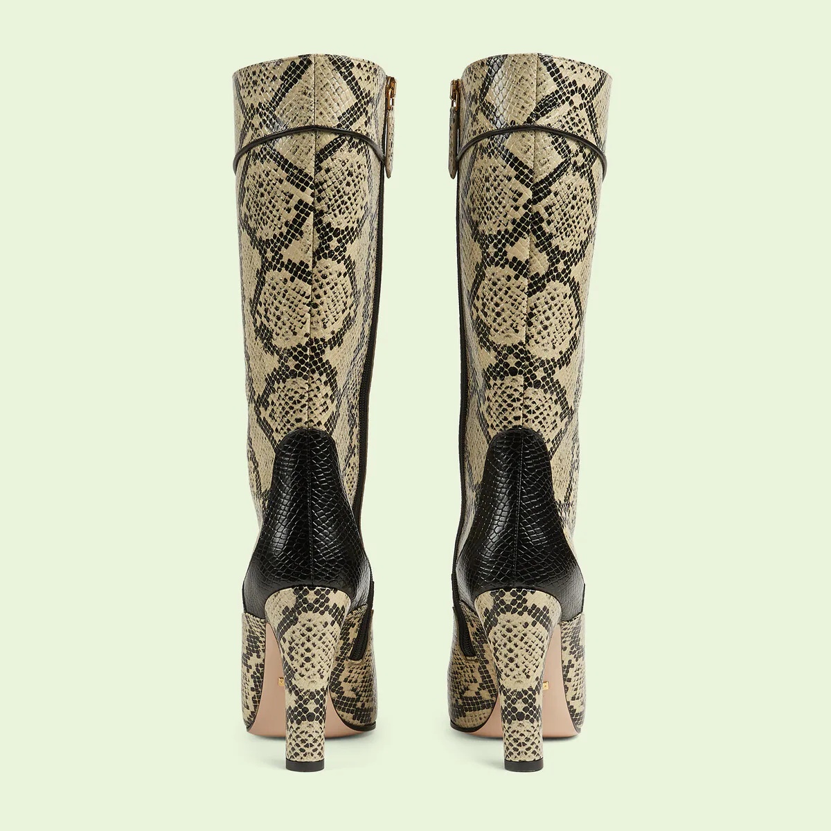 Women's python print boots - 5