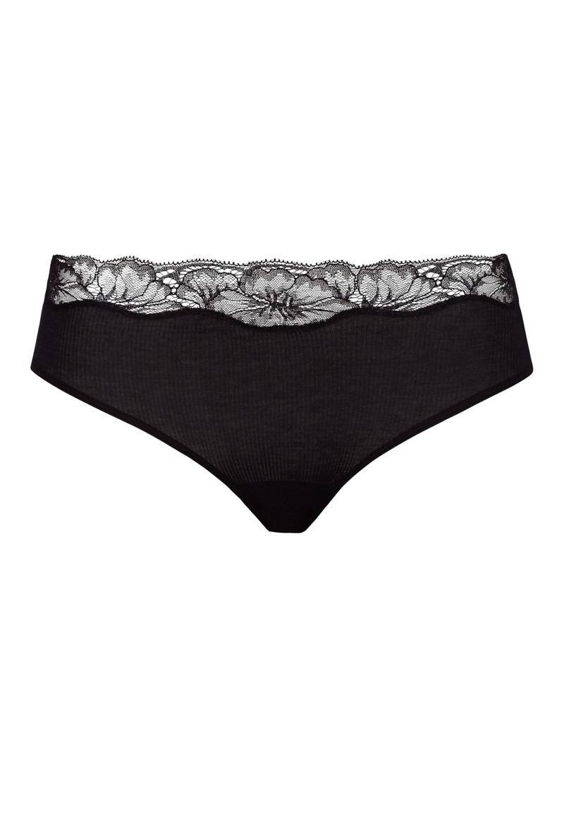 Lace Delight Fine Ribbed Cotton High Cut Brief 1