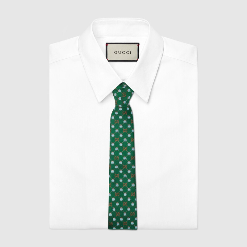 GUCCI GG animal silk tie outlook