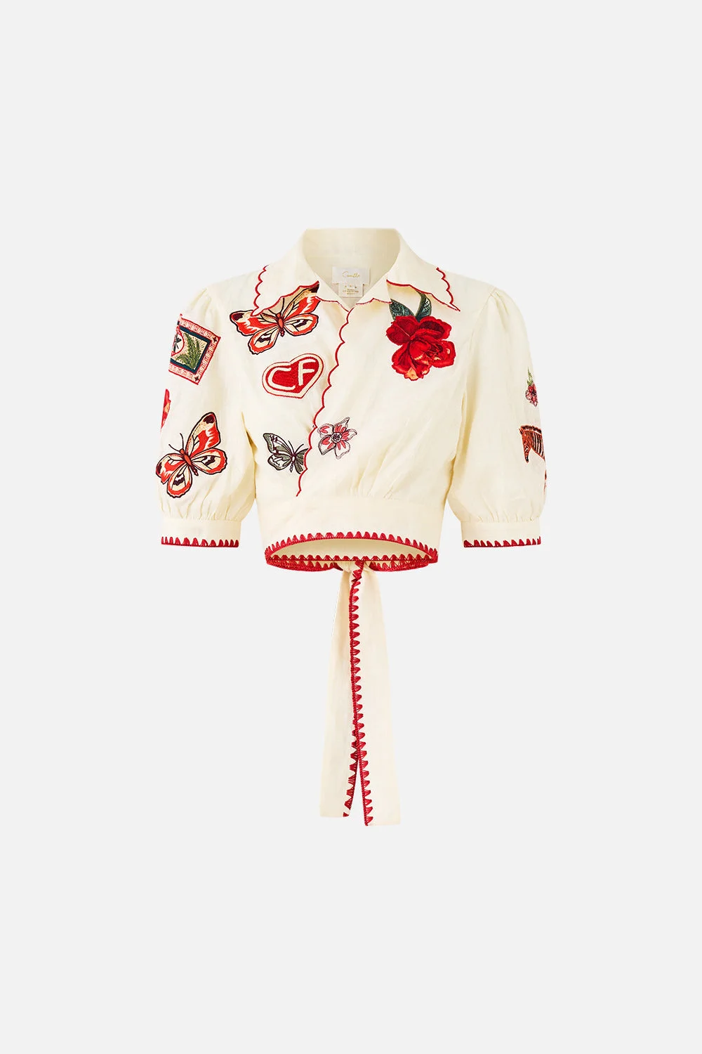 CROPPED TOP WITH TIE FRONT - 1