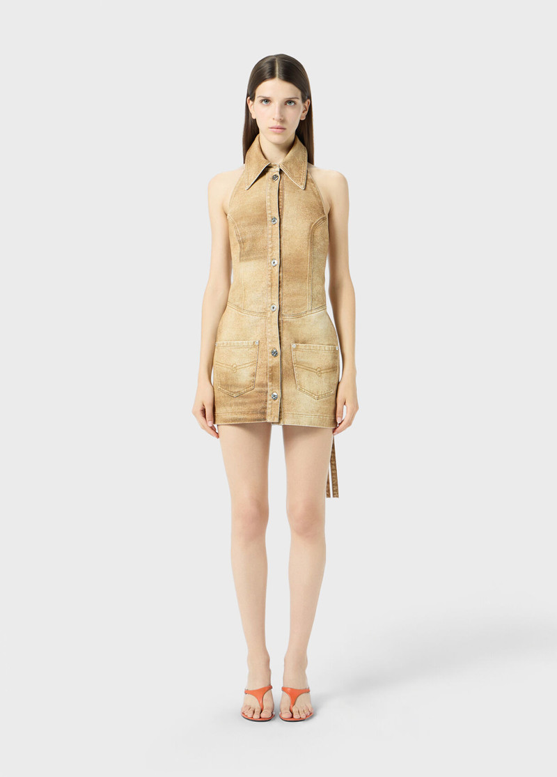 Blumarine SHORT PRINTED STRETCH BULL DENIM DRESS outlook