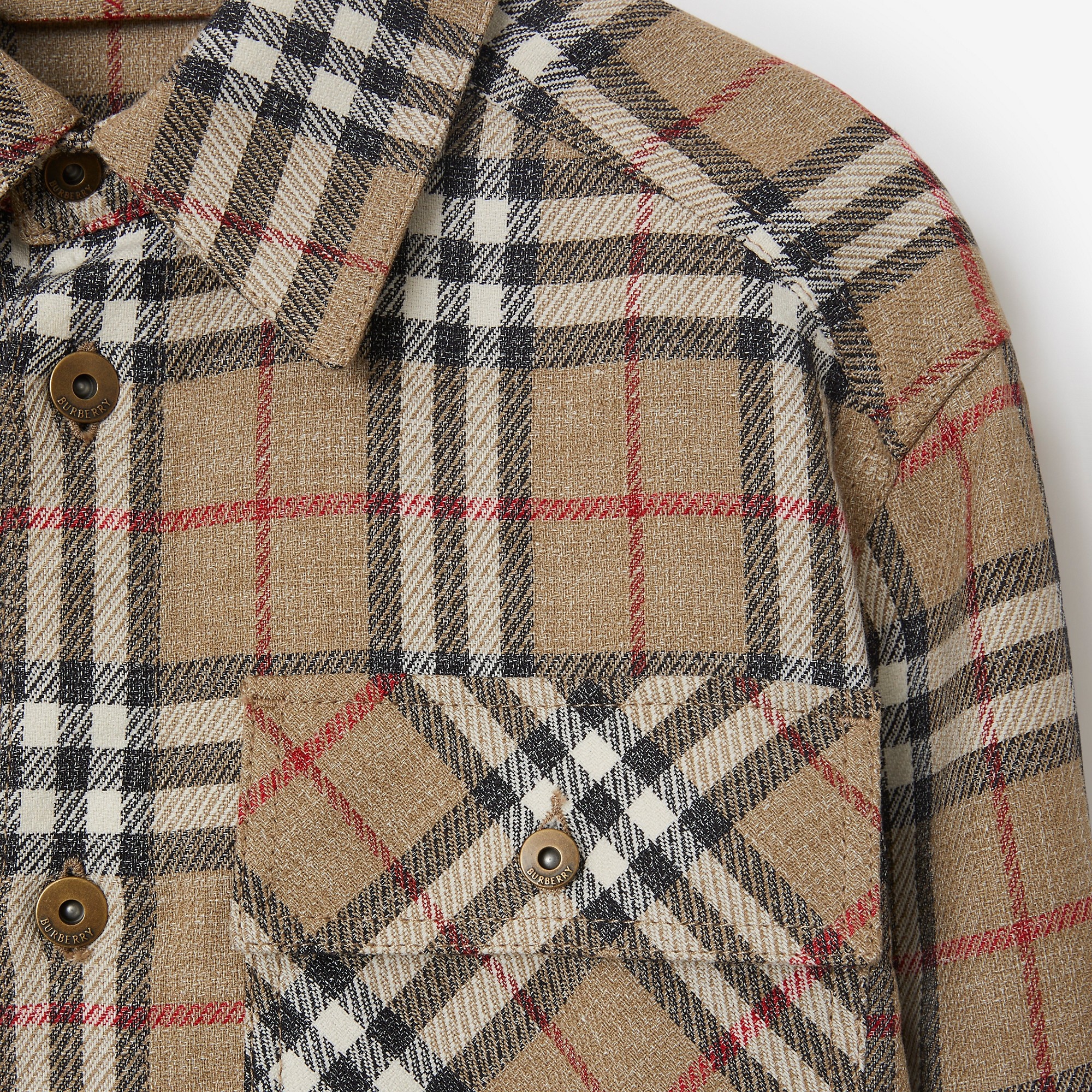 Oversized Fit Check Cotton Linen Shirt - 6