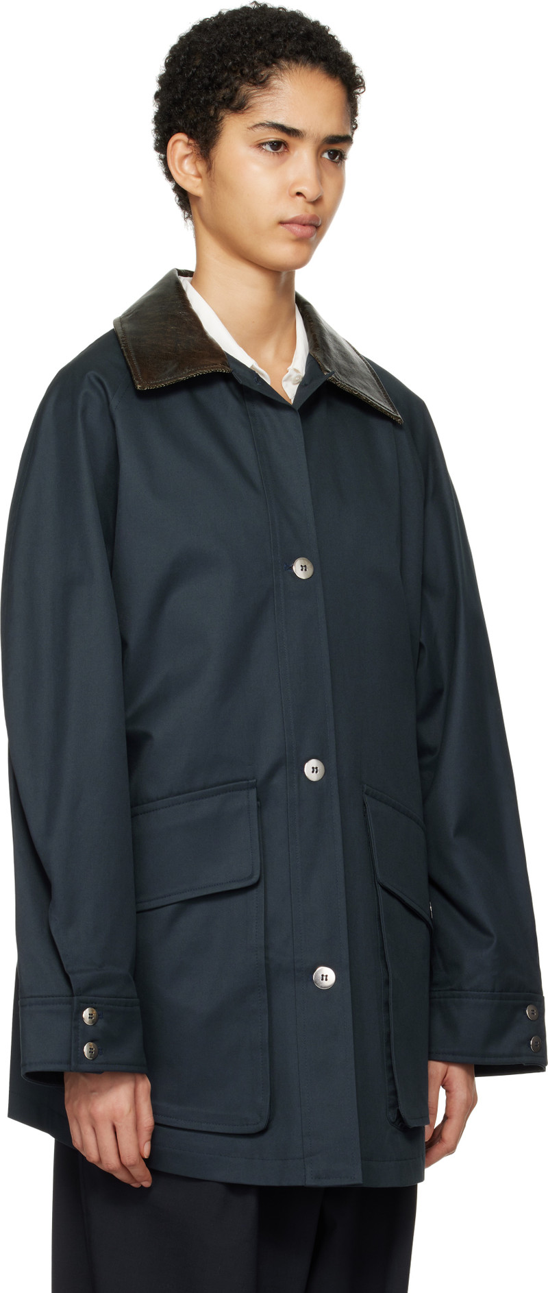 CORDERA Navy Short Trench Jacket outlook