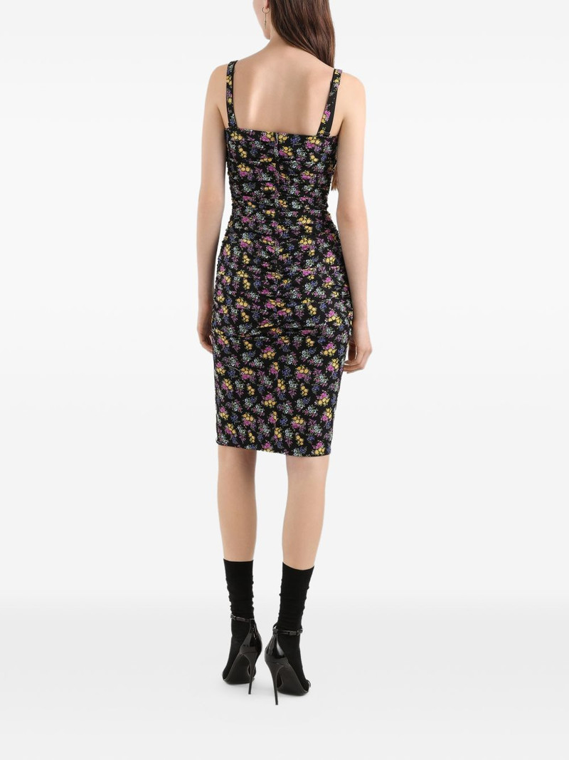 floral-pattern ruched midi dress 3