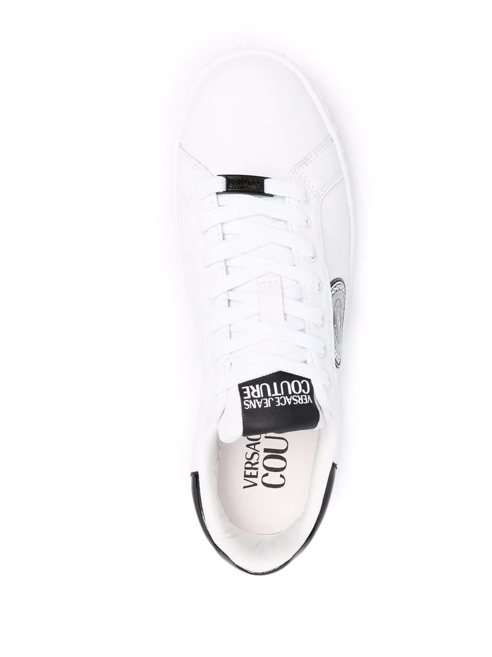 logo-patch leather trainers - 4