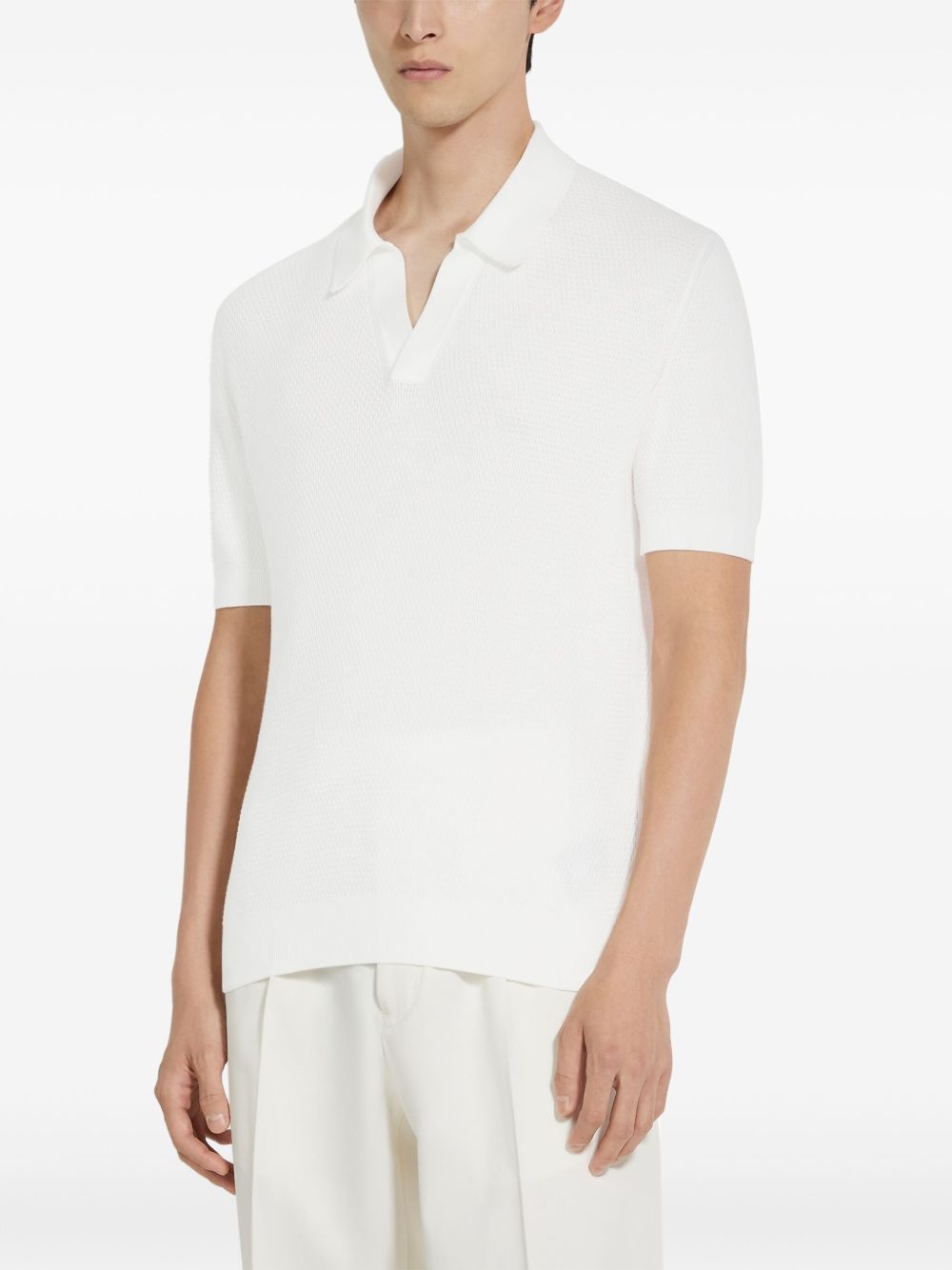 V-NECK COTTON POLO SHIRT - 5