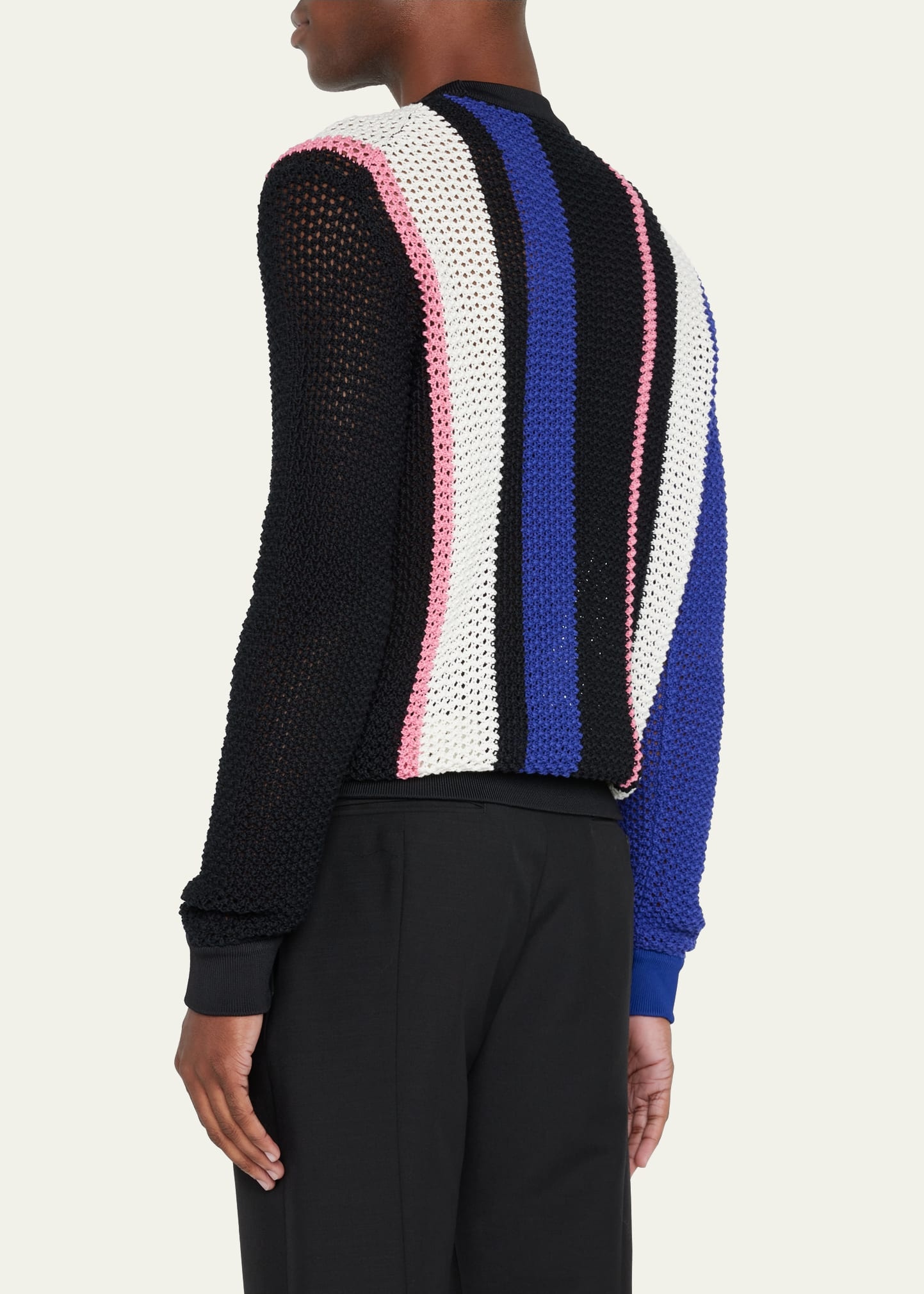 Men's Block Stripe Pointelle Sweater - 3