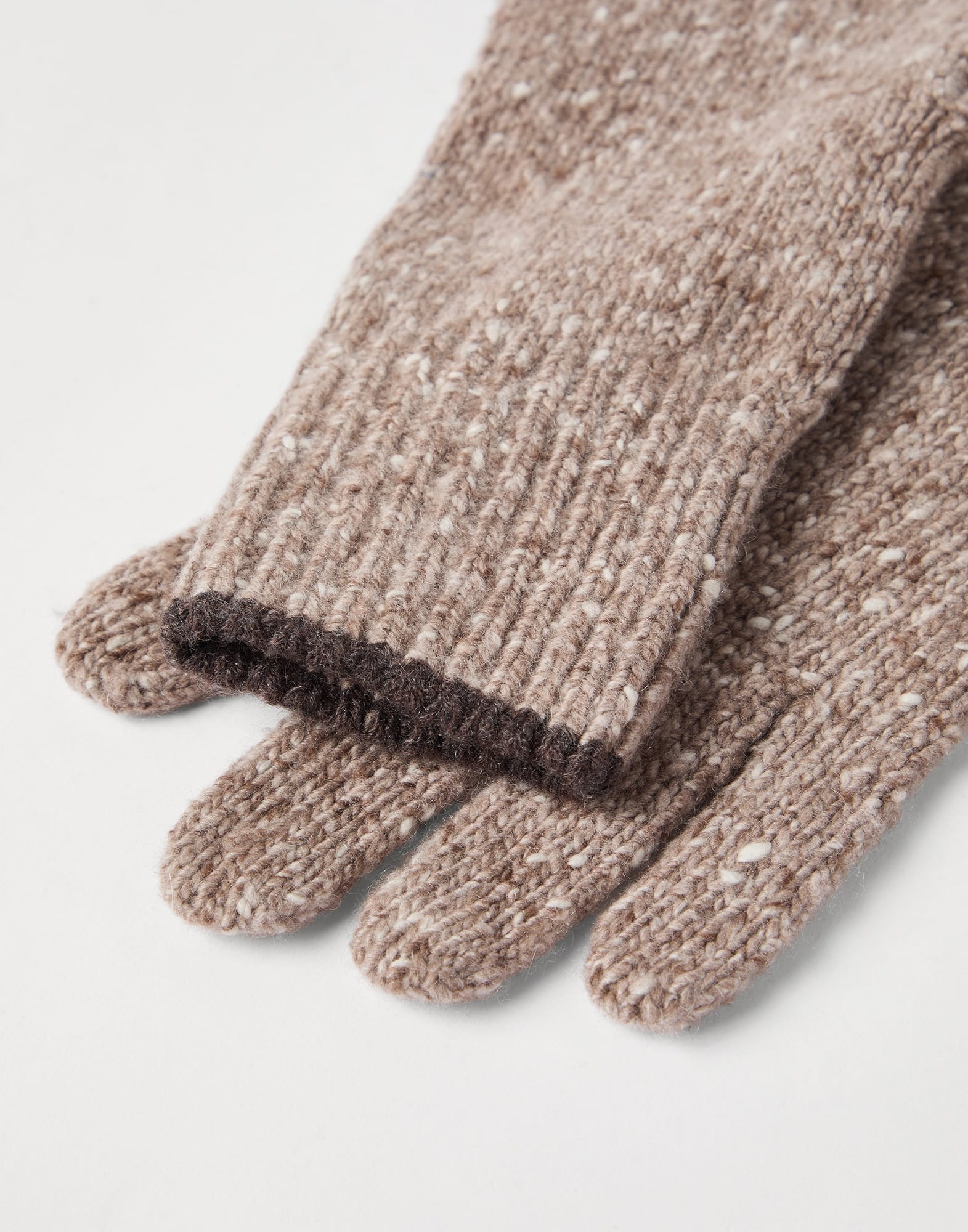 Flecked cashmere knit gloves - 2