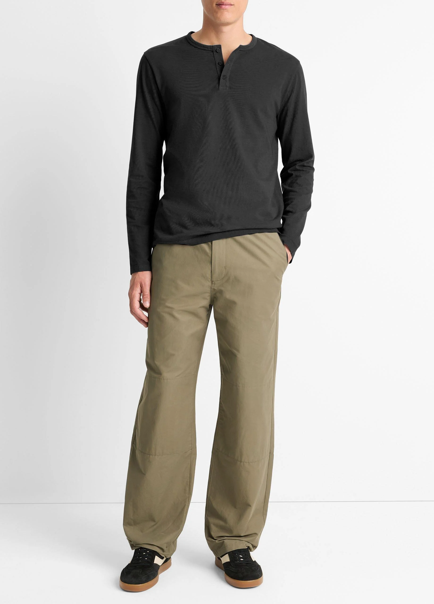 Garment Dye Cotton Long-Sleeve Henley - 1