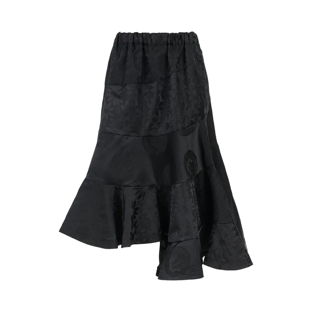 Jacquard Patchwork Flounce Skirt - 1