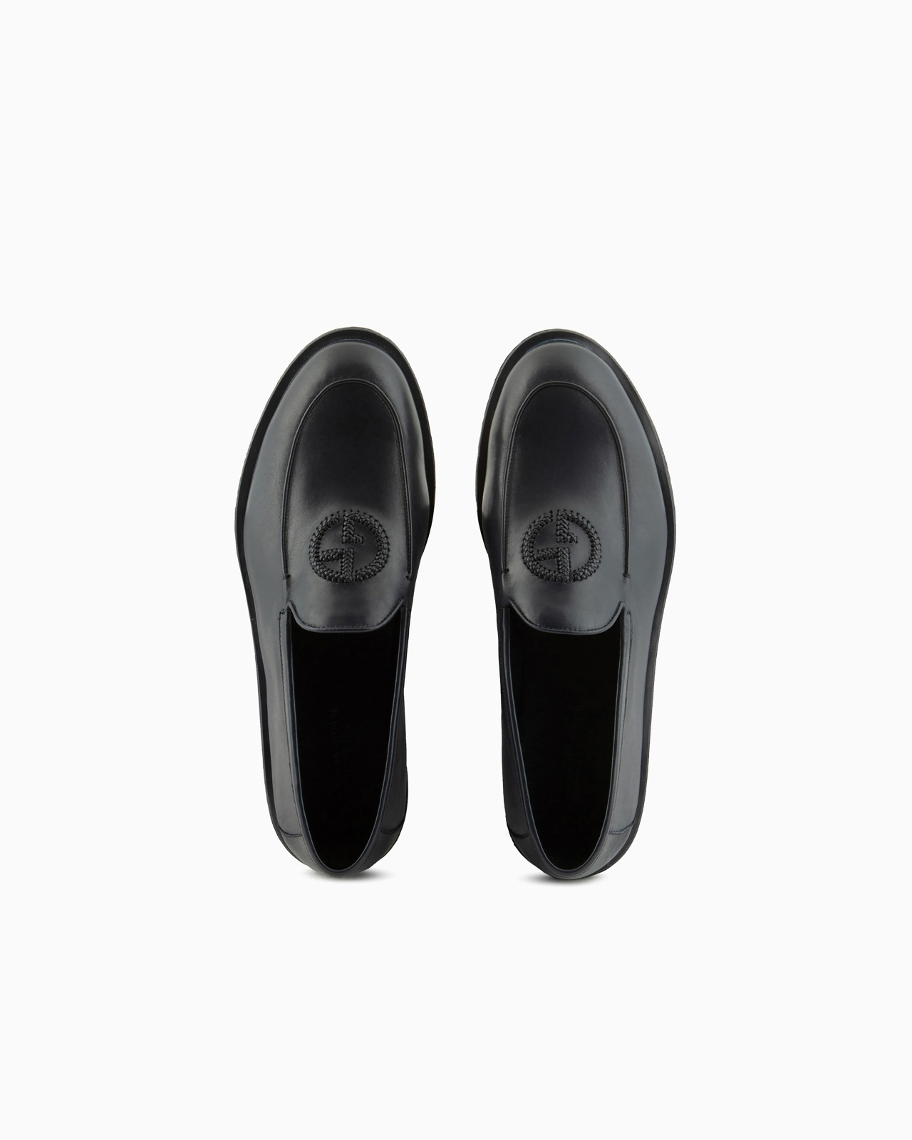 Vintage nappa leather loafers with embroidered logo - 3