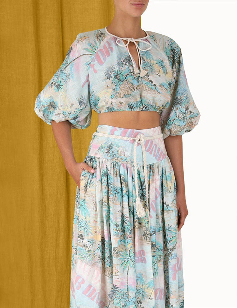 VACAY PUFF SLEEVE CROP TOP 5