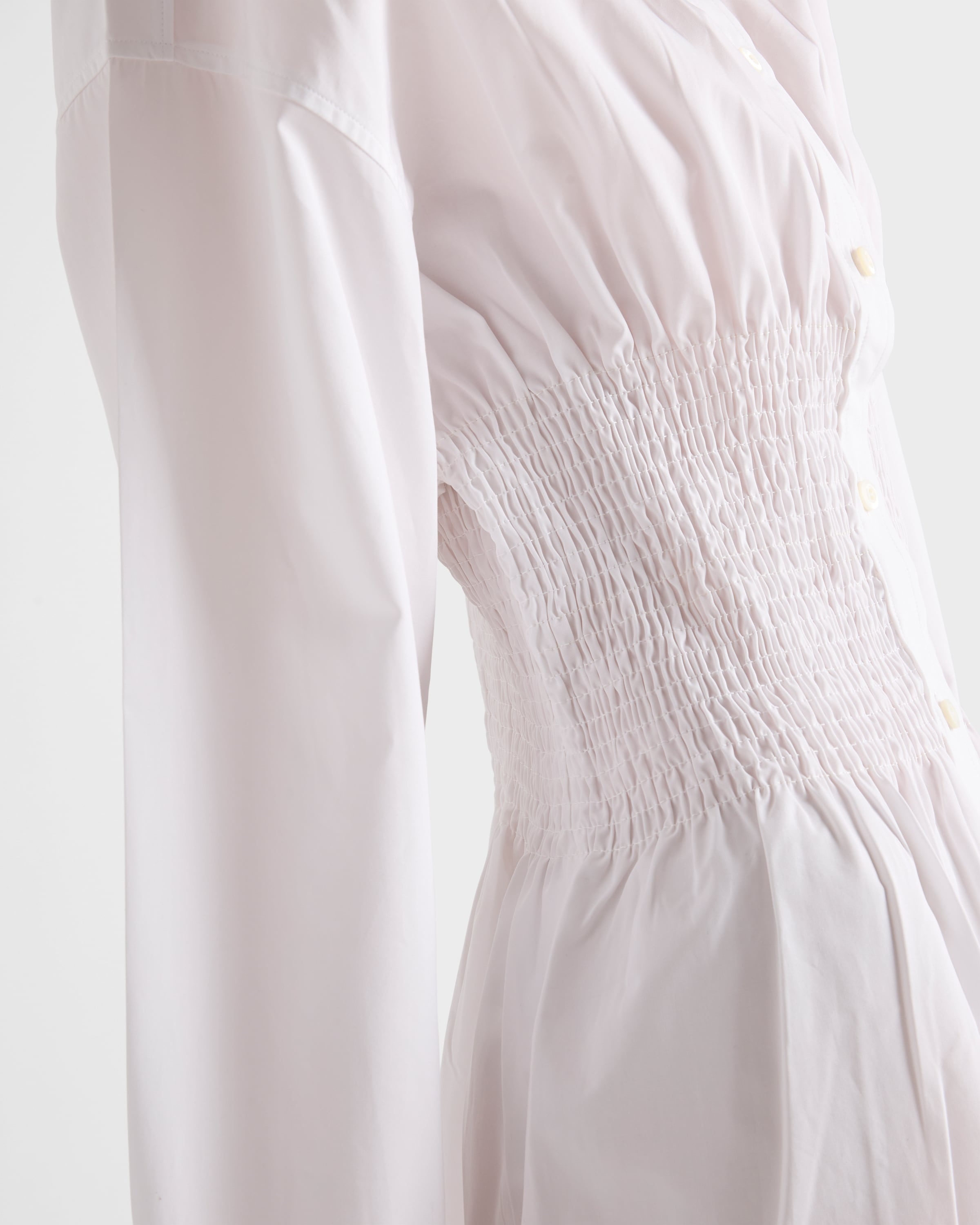 Poplin shirt with smocking - 4