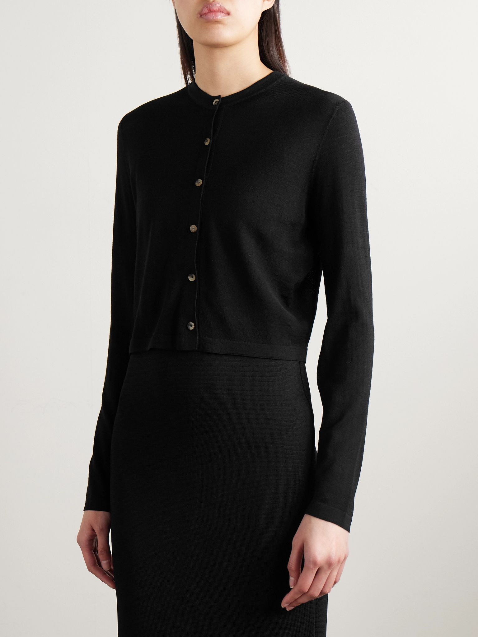 Brieta merino wool cardigan Black - 3