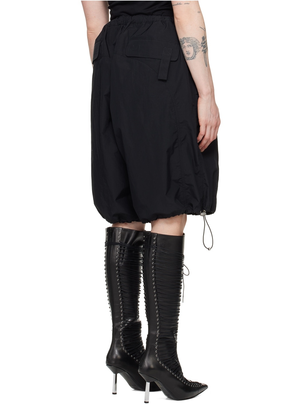 Black Drawstring Shorts - 3