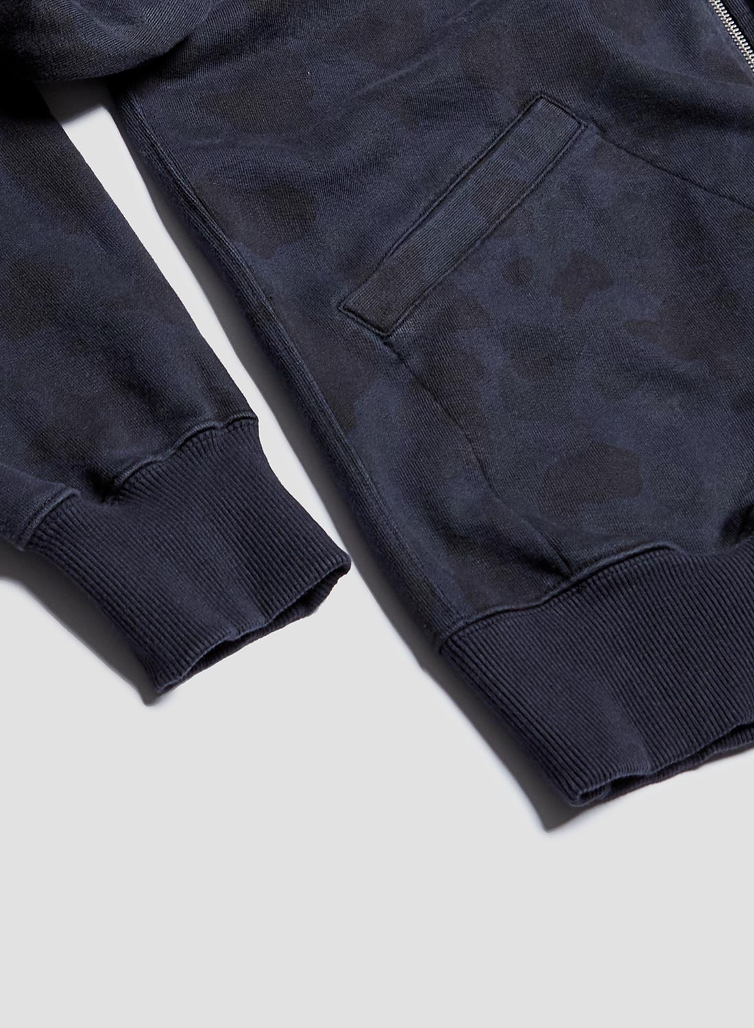 Embroidered Arrow Zip Hoodie in Overdyed Camo - 8