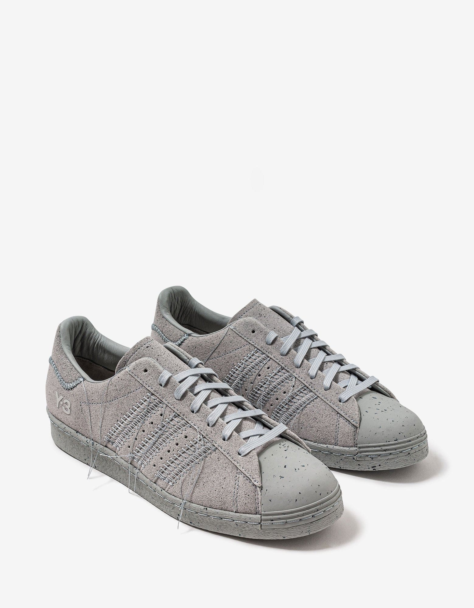 Y-3 Grey Superstar Trainers - 1