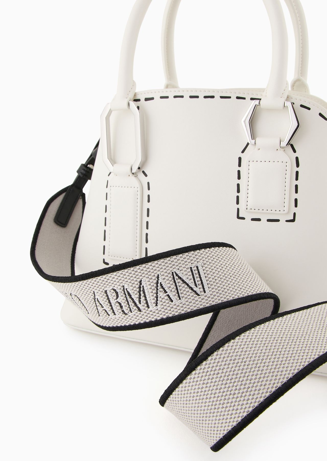 Trompe-l'œil print trapezoid handbag - 9