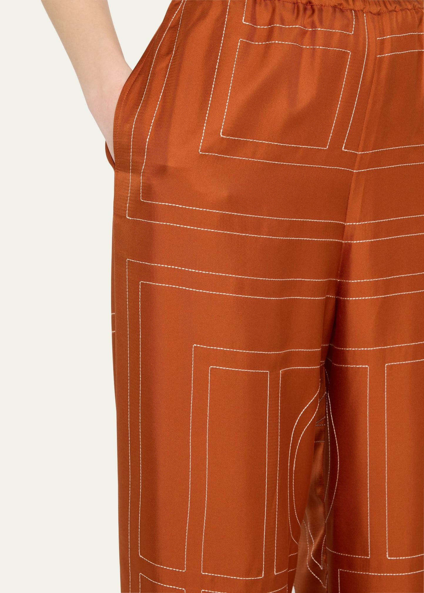 Monogram Silk Pajama Bottoms - 5