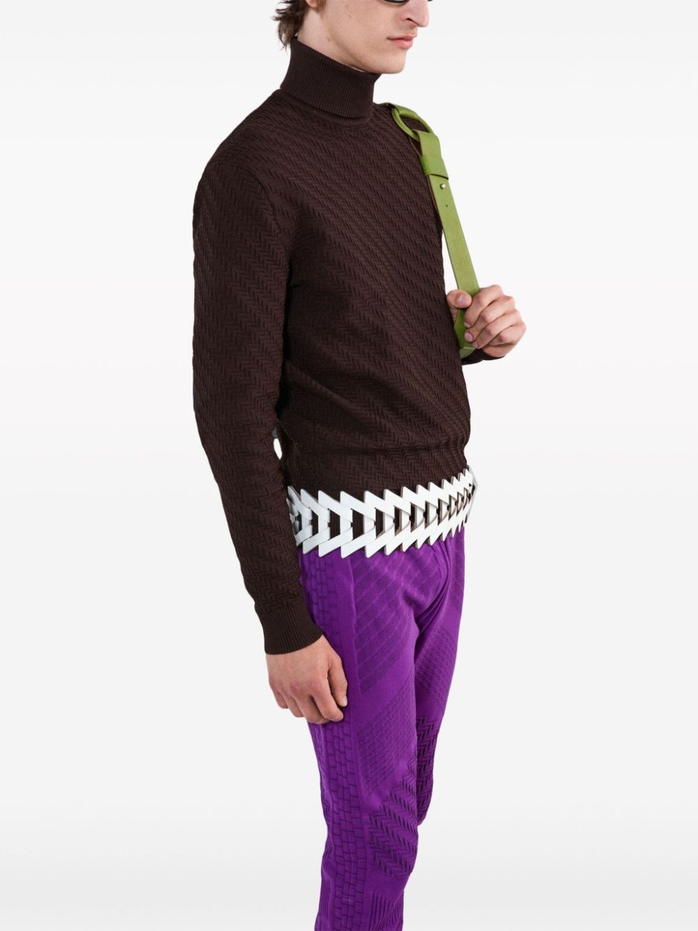 turtleneck nylon sweater - 4