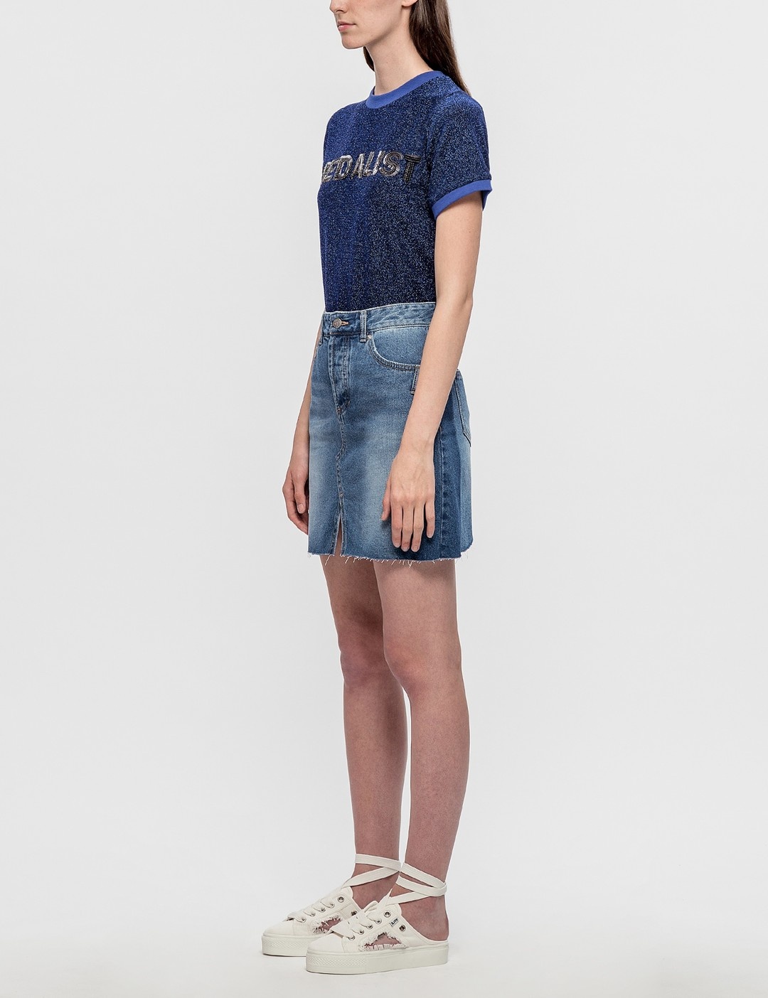 CUT OFF DENIM SKIRT - 4