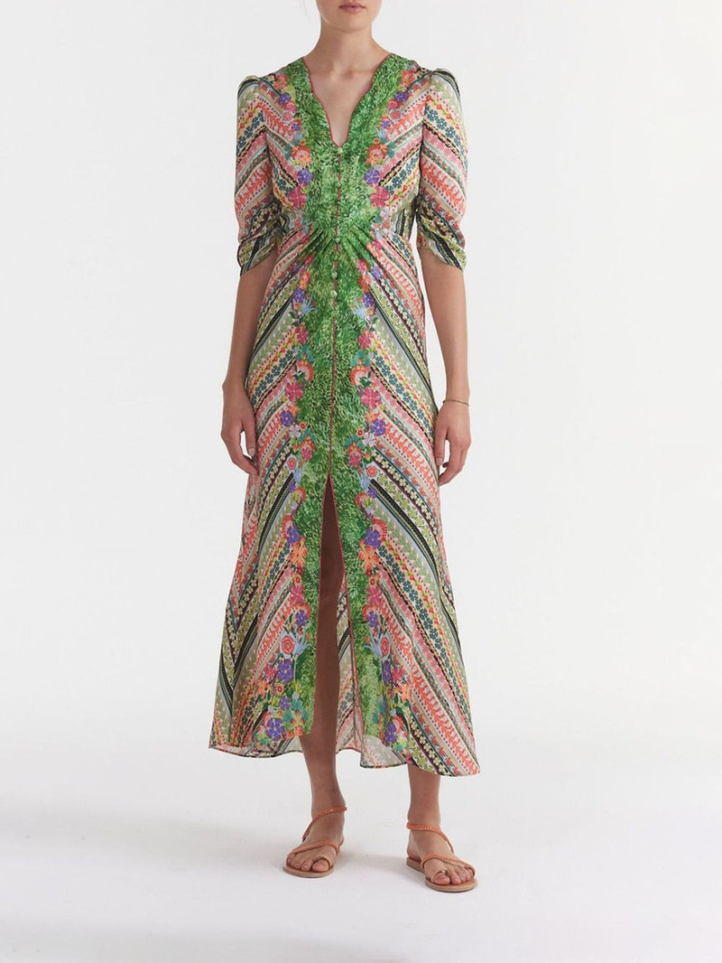 SALONI Mitsu B mix-print midi dress outlook
