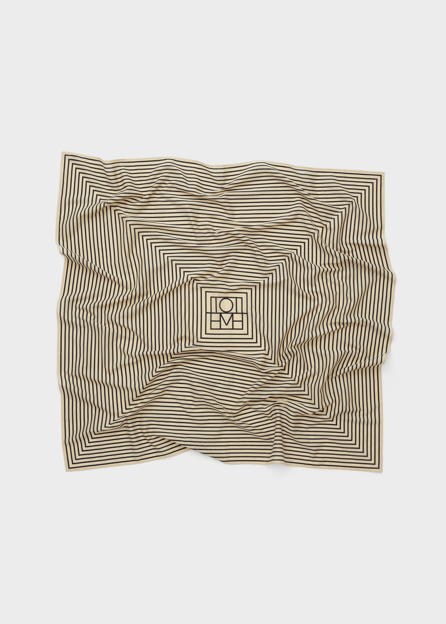 Signature monogram silk blanket scarf creme - 4