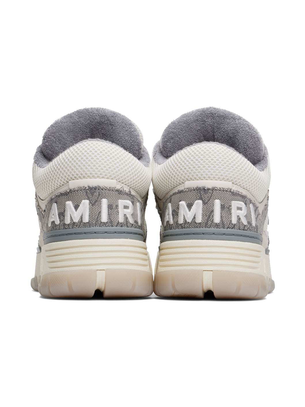 Gray & Off-White Bandana Denim MA-1 Sneakers - 2