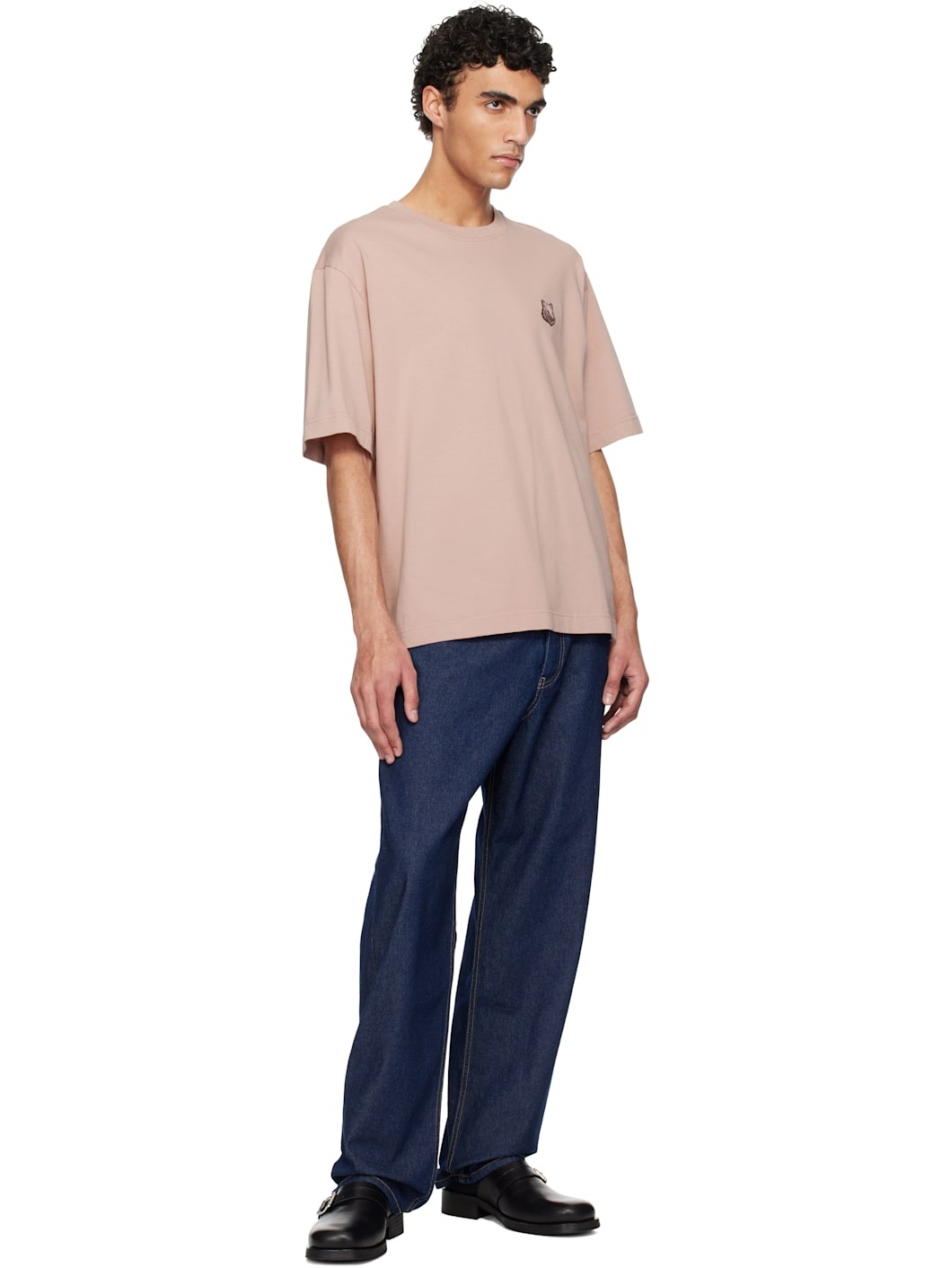 Pink Bold Fox Head Patch Oversize T-shirt - 4