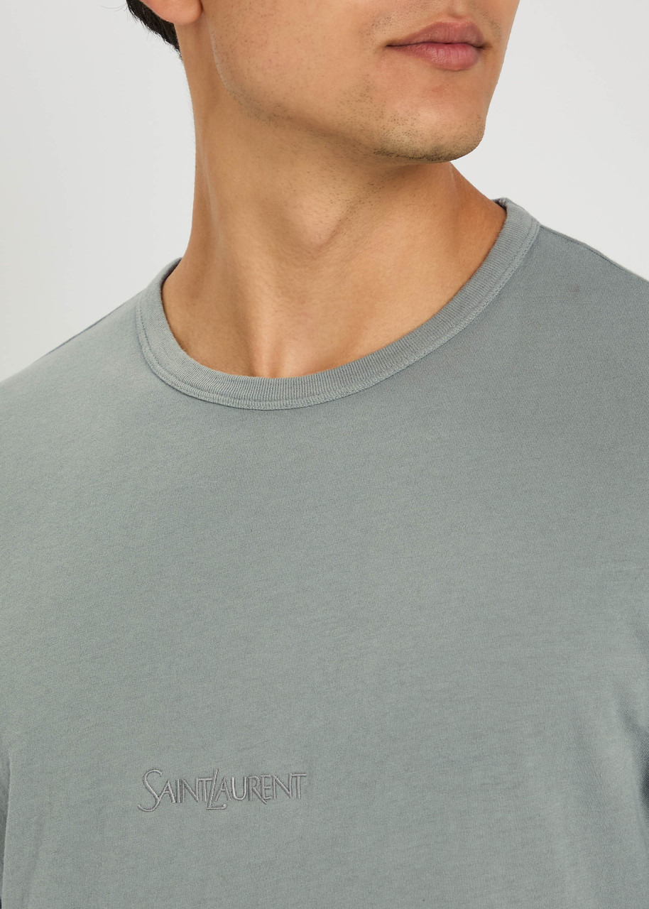 Saint Laurent Logo-embroidered Cotton T-shirt - 5