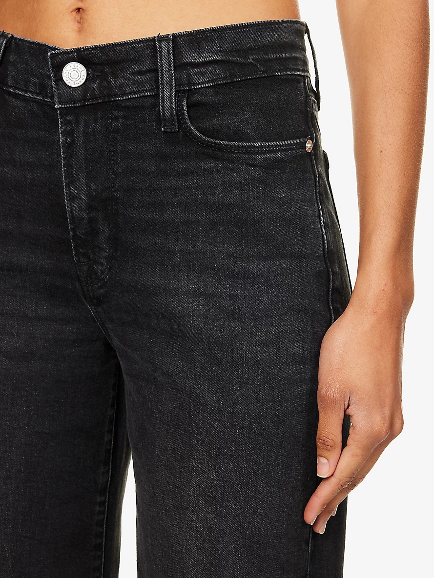 Le Slim high-rise wide-leg regular-fit stretch-denim jeans - 5