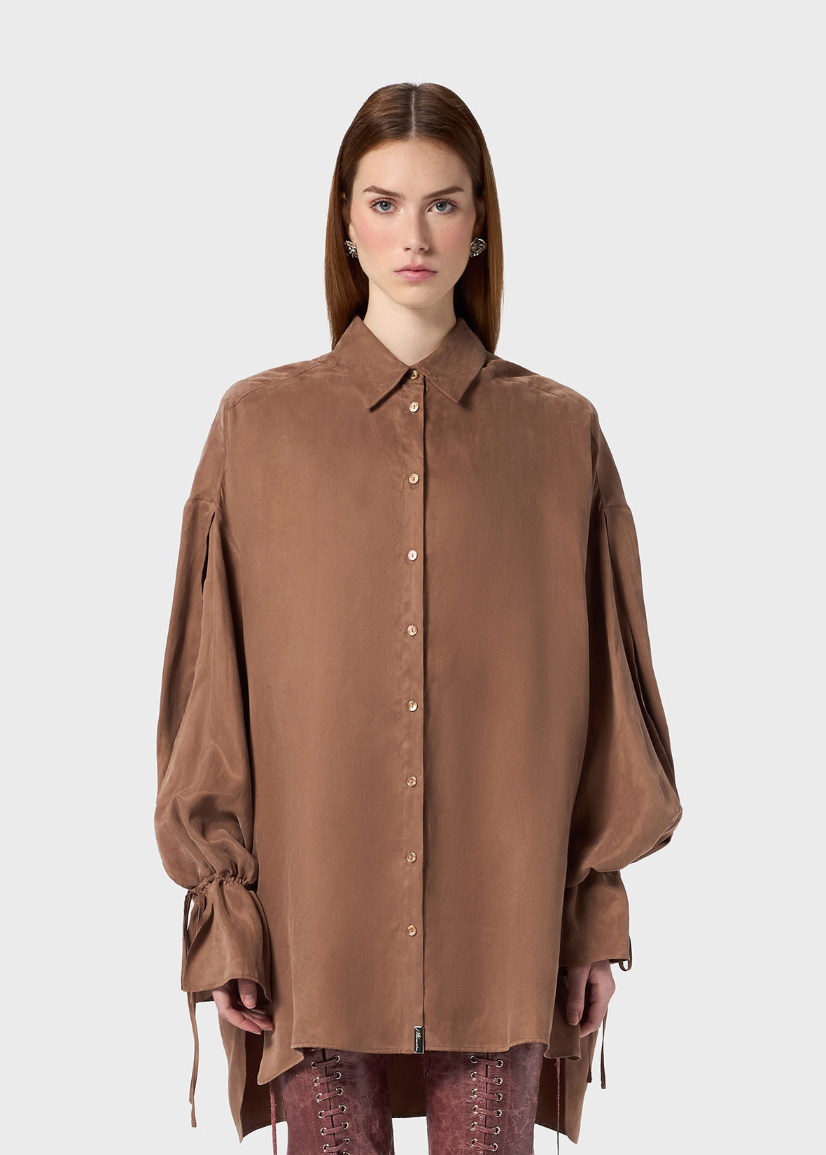 OVERSIZED SHIRT IN WASHED GABARDINE - 3