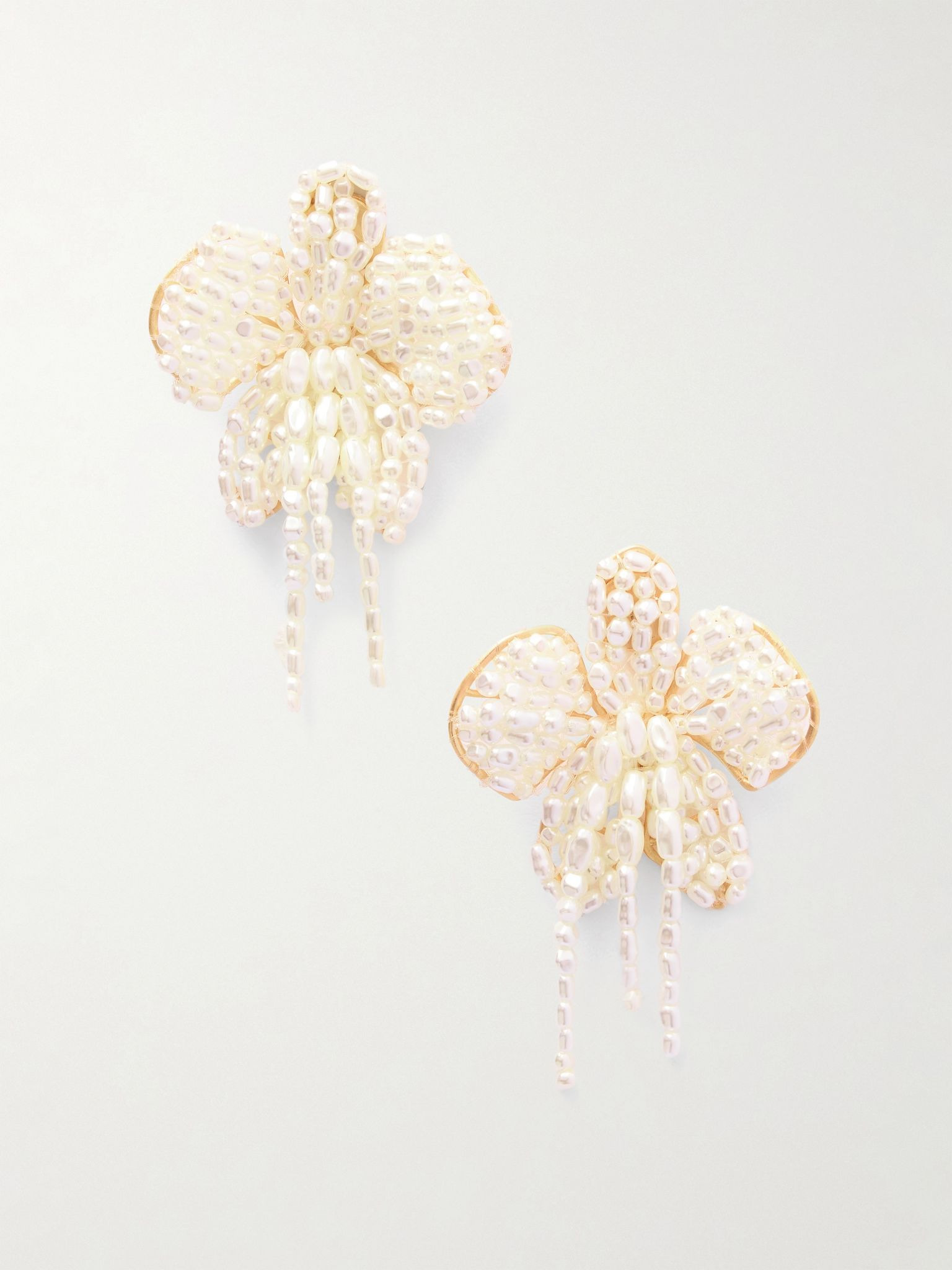 Amina gold-tone faux pearl earrings Off-white - 1