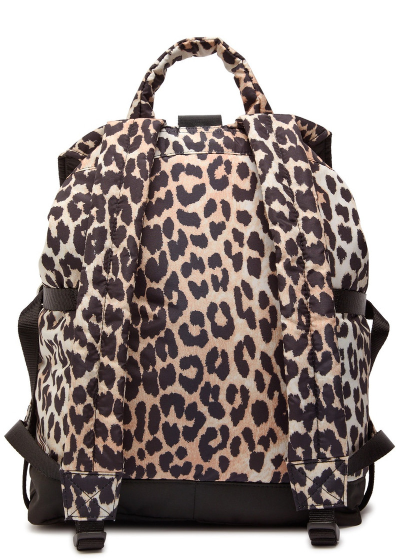 GANNI Ganni Leopard-print Nylon Backpack outlook