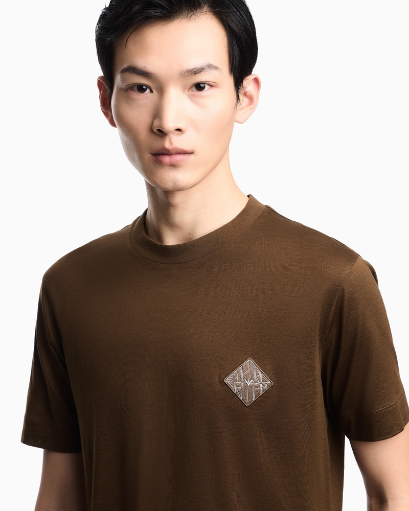 SLIM-FIT LYOCELL-BLEND JERSEY T-SHIRT WITH LOGO PATCH 5