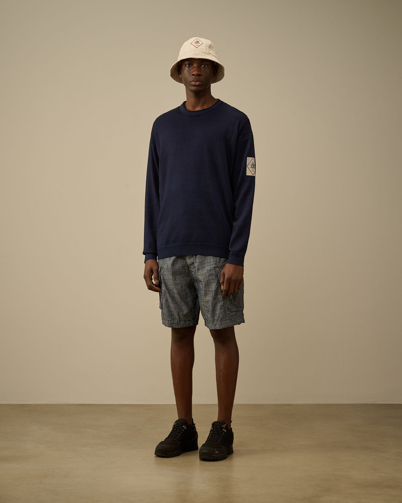 C.P. Company Indigo Cotton Vanisè Crewneck Knit outlook