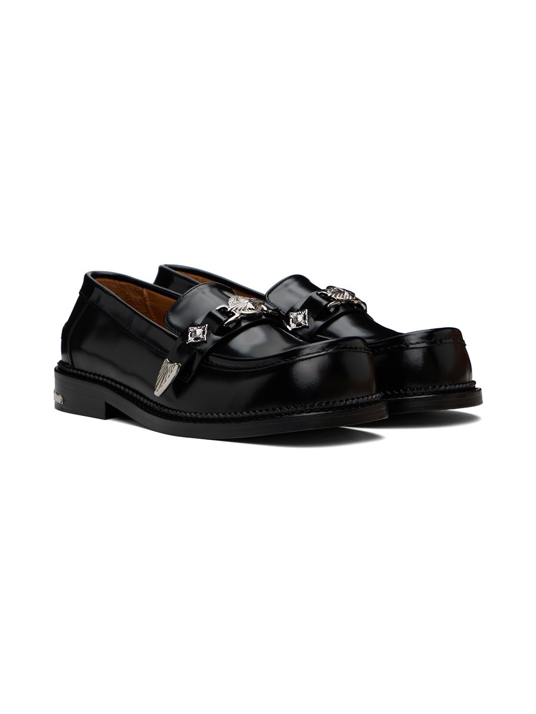 Black Polished Loafers - 4