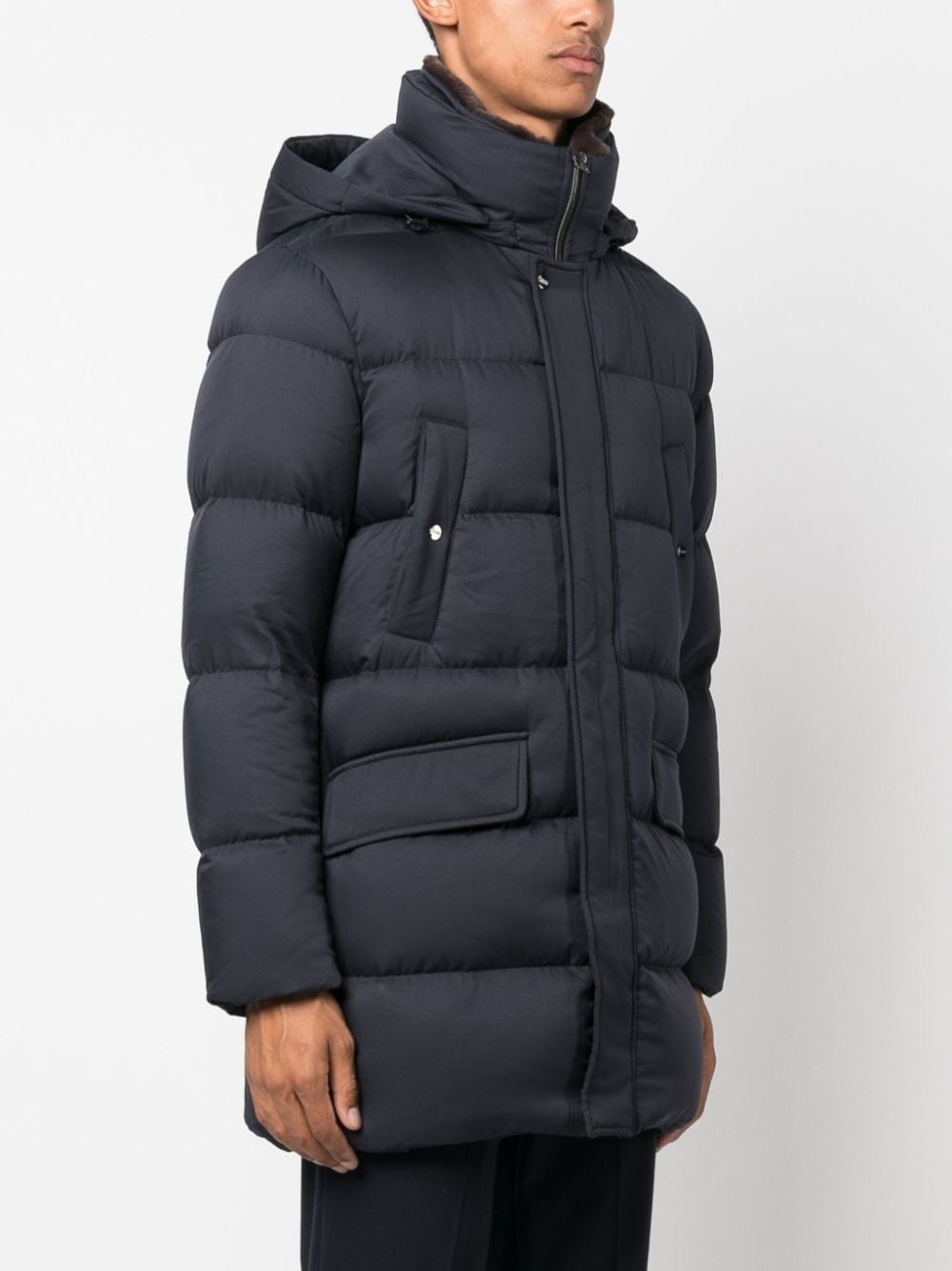 funnel-neck hooded padded coat - 3