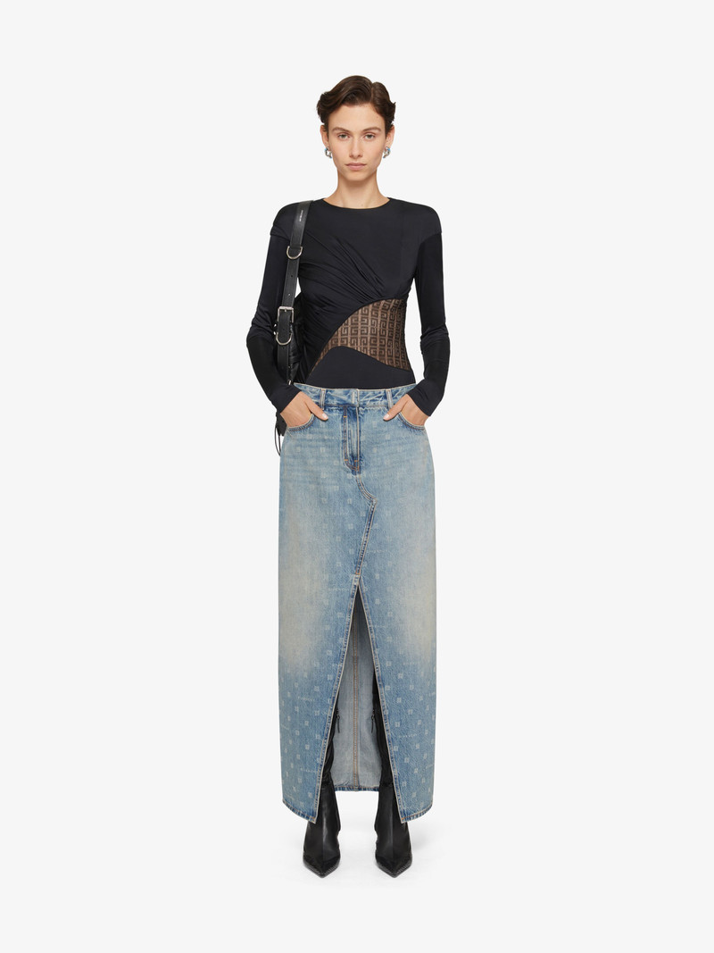 Givenchy DRAPED TOP IN JERSEY AND 4G LACE outlook