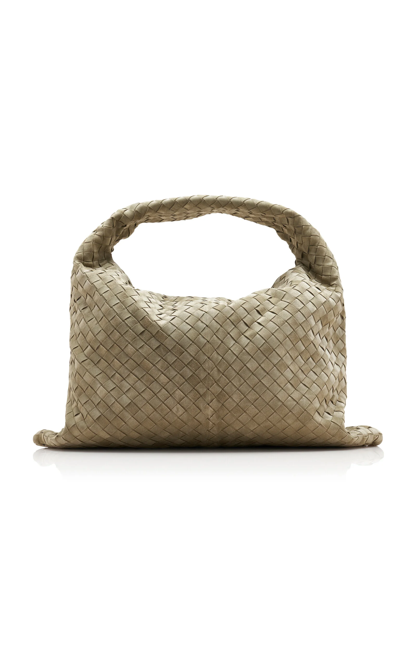 Large Hop Intrecciato Suede Bag grey - 1