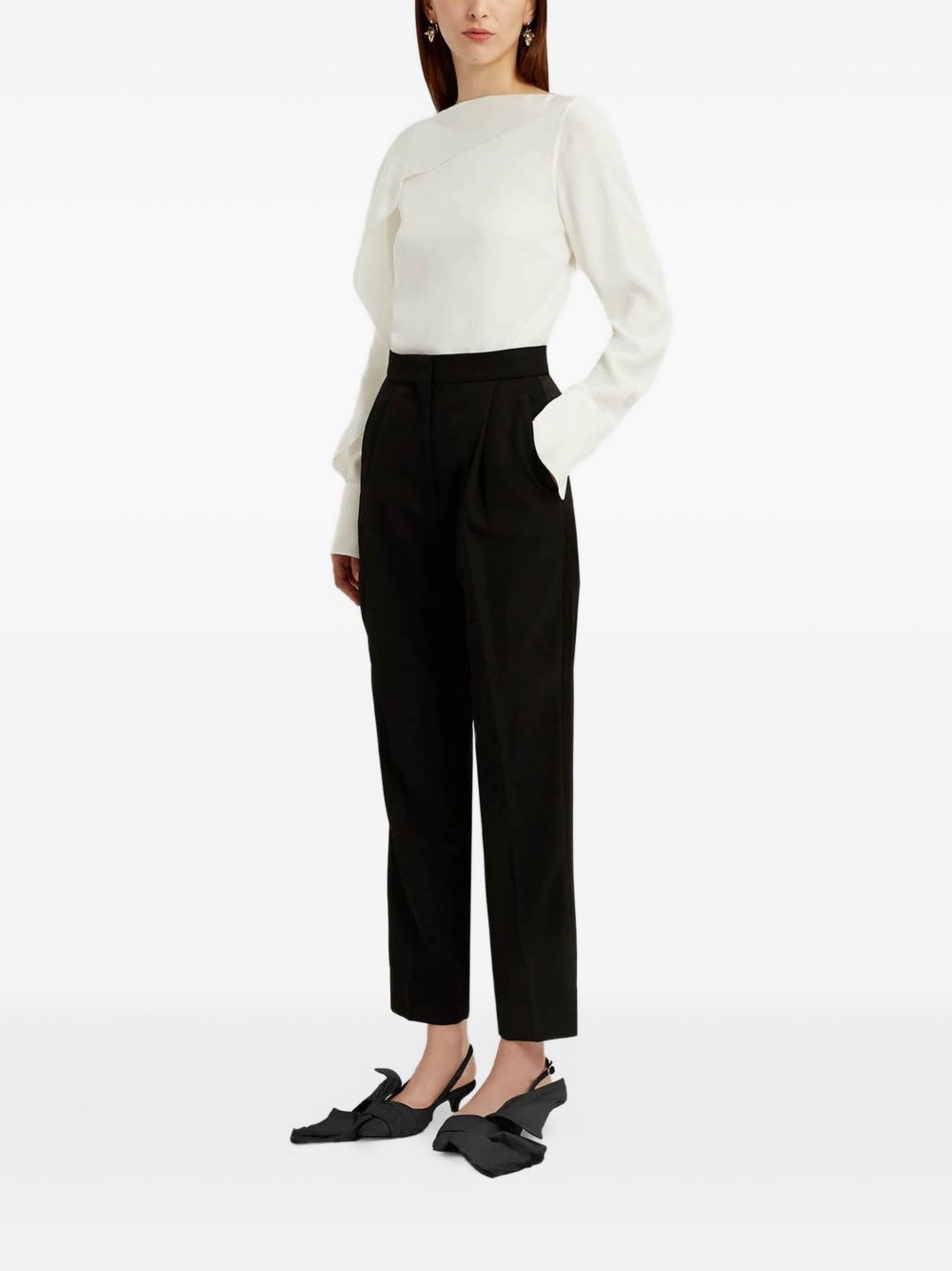 pleated straight trousers - 2