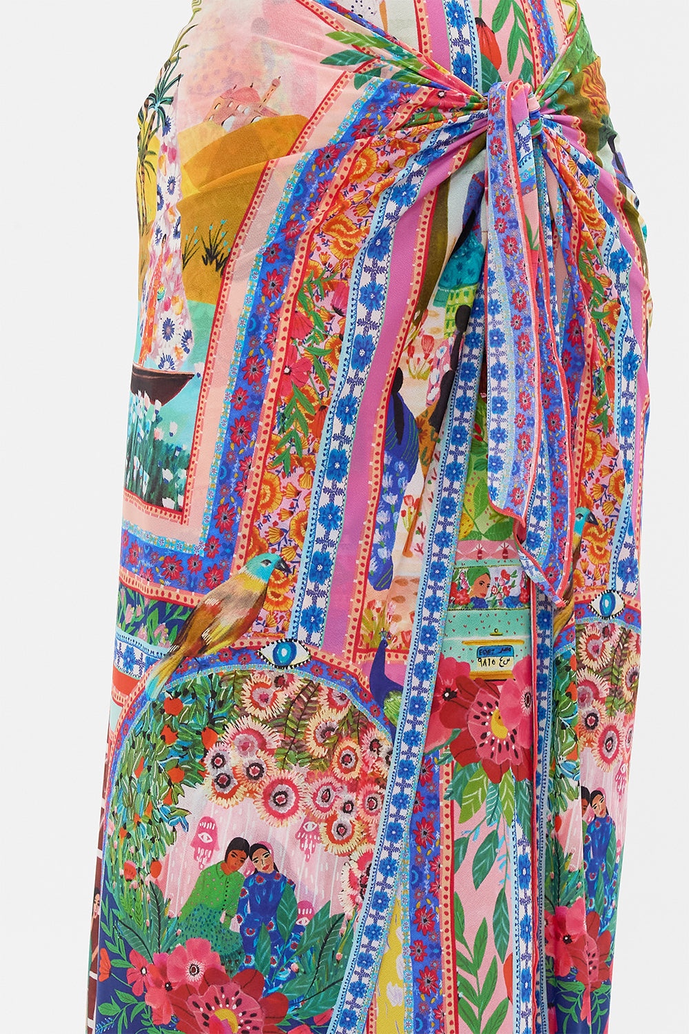 LAYERED LONG SARONG WITH FRONT TIE - 6