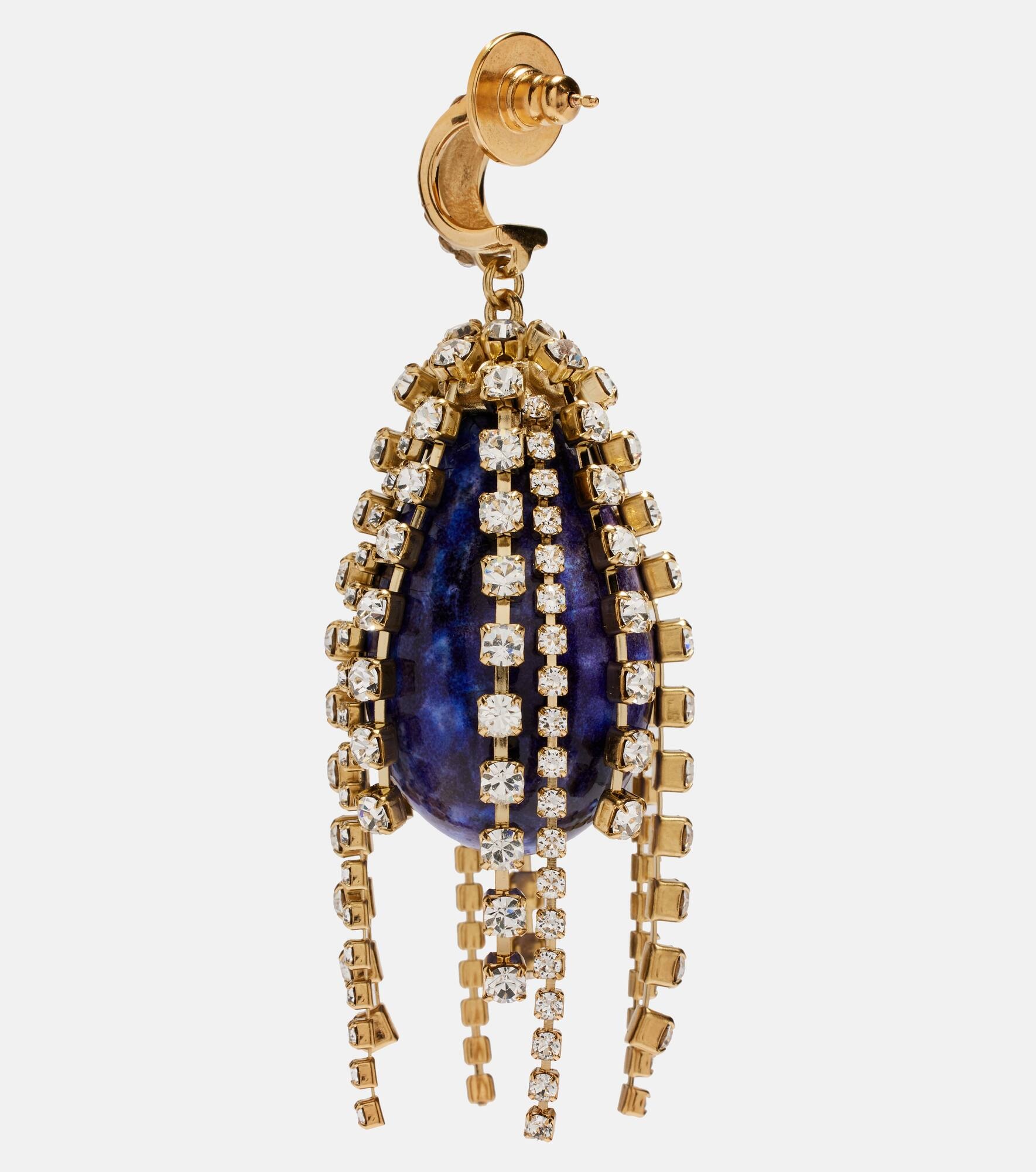 Crystal-embellished drop earrings - 5