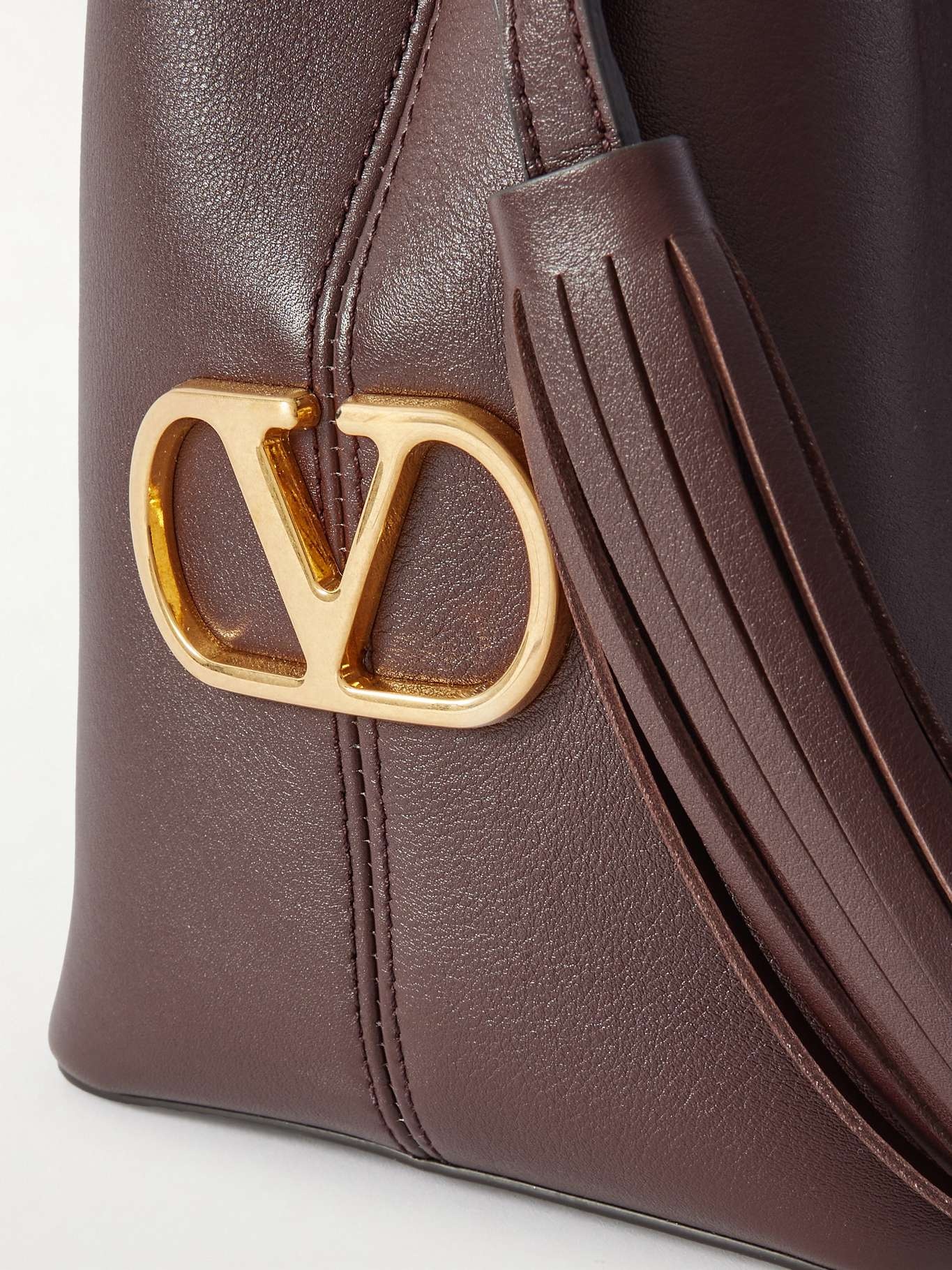 So Seau tasseled leather shoulder bag Dark brown - 4