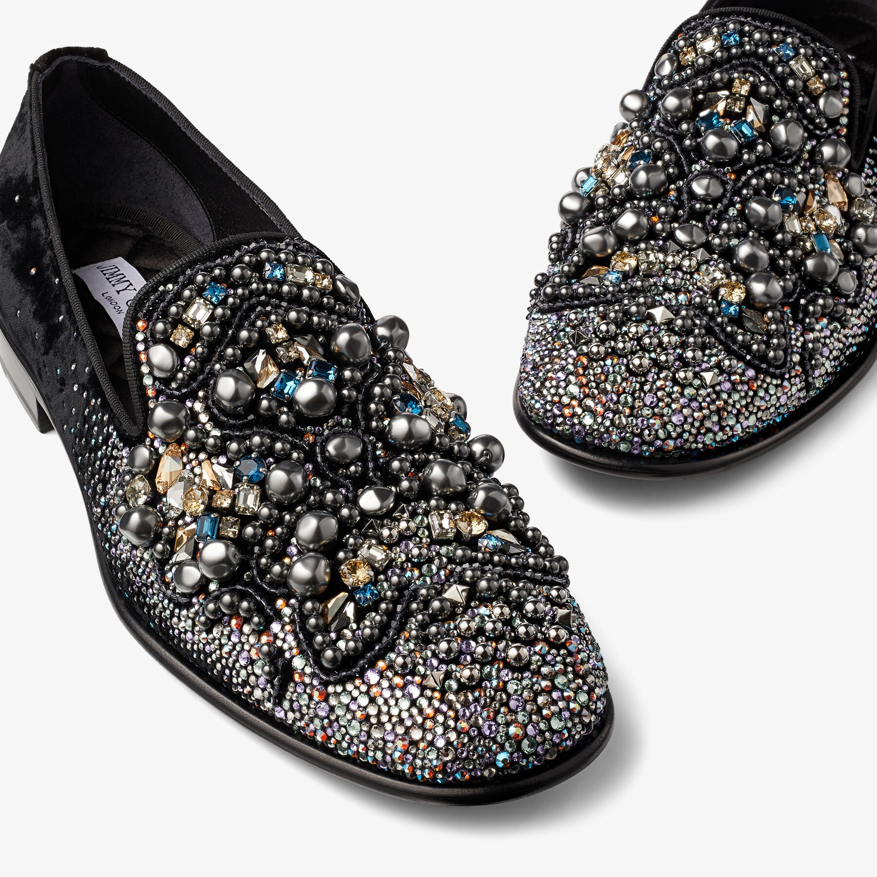 Thame
Black Velvet Slipper with Crystal Embellishment - 3