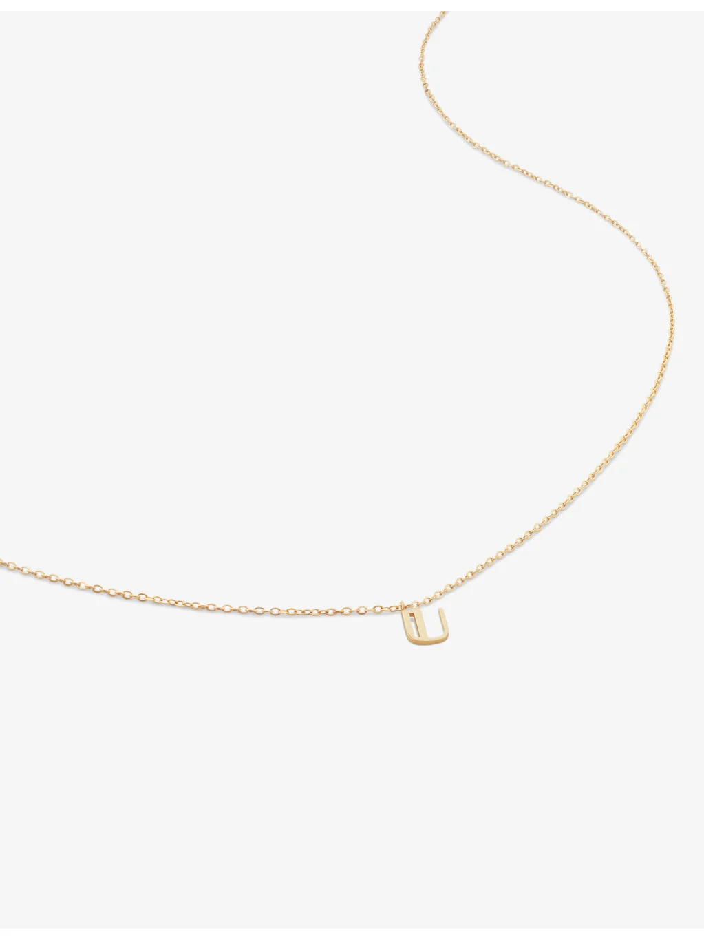 Small letter U 14ct yellow-gold pendant necklace - 1