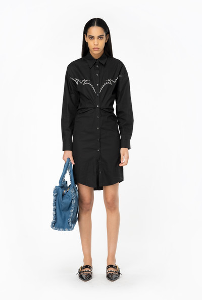 PINKO MINI SHIRT DRESS WITH RODEO EMBROIDERY outlook